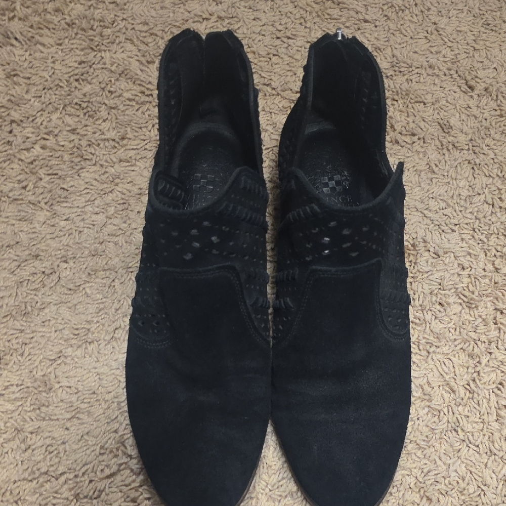 Women's Black Suede Booties 10